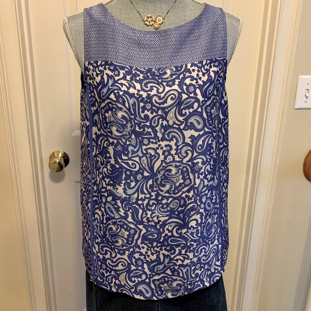 Loft periwinkle blue small sleeveless blouse